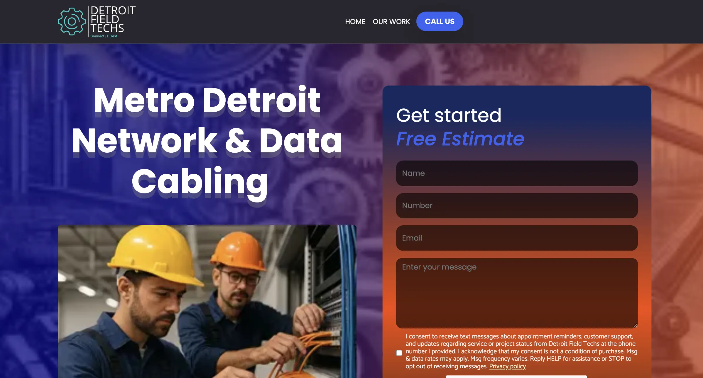 Detroit Field Techs — Homepage screenshot